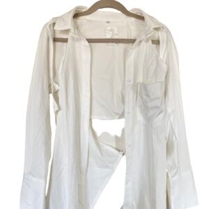White Cutout Blouse Womens Size M